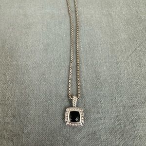 David Yurman Petite Albion Necklace with Onyx and Diamonds
